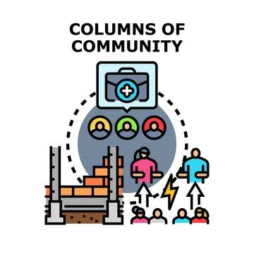 Community building and collaboration supporting partnership development Stock Illustration
