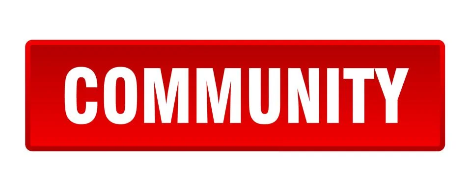 Community button. community square red push button Stock Illustration