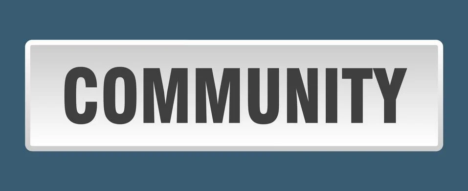 Community button. community square white push button Stockillustratie