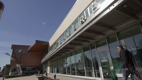Community Centre Daytime Dolly 4K Stock Footage 72125891