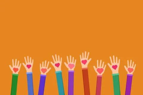 Community charitable work symbol flat illustration Stock Illustration