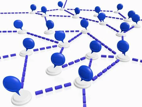 Community chatting network with speech bubbles Stock Illustration