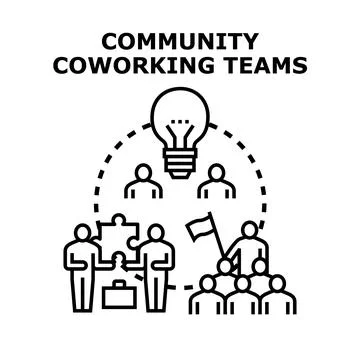 Community collaborating, developing business strategy and leadership Stock Illustration