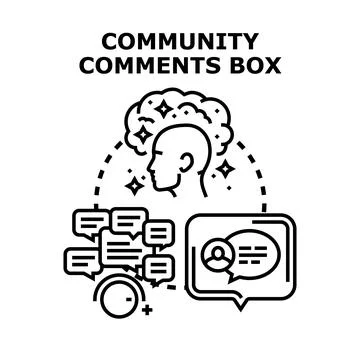 Community comments box representing digital feedback and ideas Stock Illustration