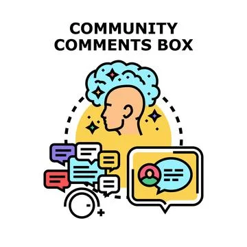 Community comments box representing digital feedback and ideas Stock Illustration