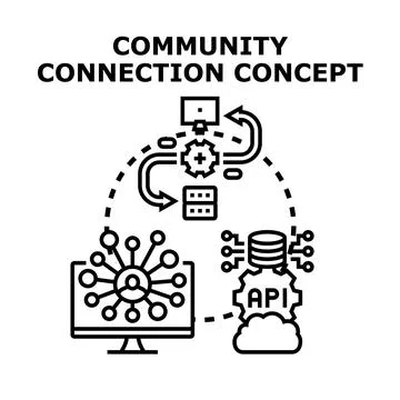 Community connection concept networking social media illustration イラスト素材