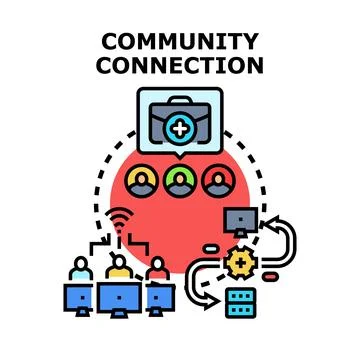 Community connection concept vector icon illustrating global networking Stock Illustration