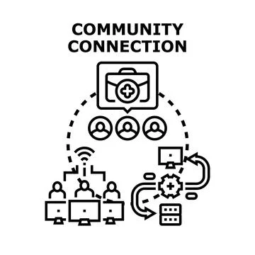 Community connection concept vector icon illustrating global networking Stock Illustration