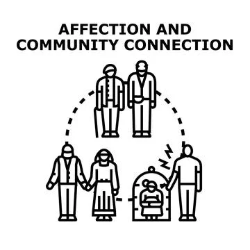 Community connection providing support and affection concept Stock Illustration