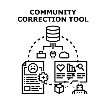 Community correction tool managing digital feedback improvement Stock Illustration