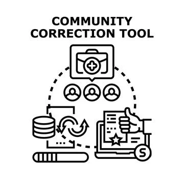 Community correction tool managing user feedback system Ilustração Stock