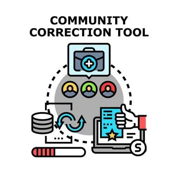 Community correction tool managing user feedback system Stock Illustration