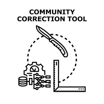Community correction tool vector concept illustration Stock Illustration