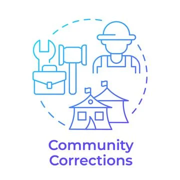 Community corrections blue gradient concept icon Stock Illustration