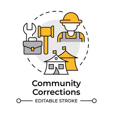 Community corrections multi color concept icon Stock Illustration