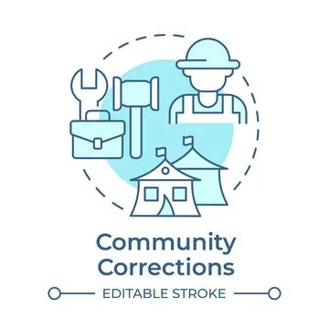Community corrections soft blue concept icon Stock Illustration