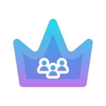 Community crown gradient logo design template icon Stock Illustration