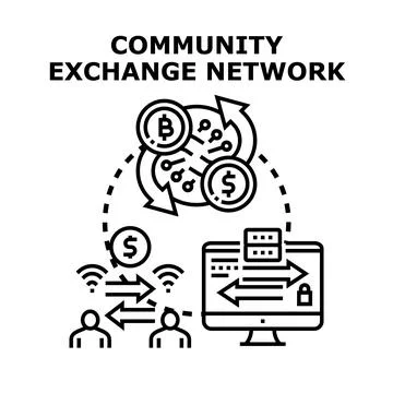 Community currency exchange network vector concept Stock-Illustration