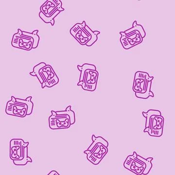 Community cyber sport line vector seamless pattern Stock Illustration