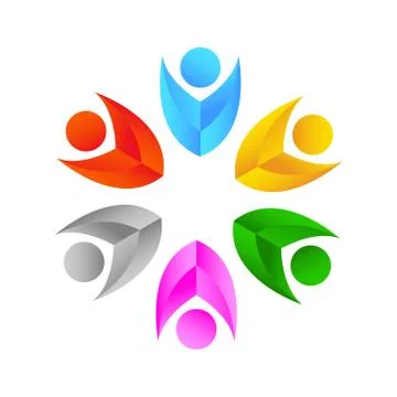 Community design inspiration vector template, Social relationship and ic Stock Illustration