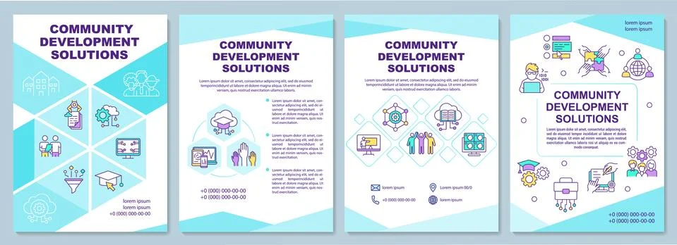 Community development solutions brochure template Illustrazione stock