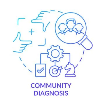 Community diagnosis blue gradient concept icon Stockillustratie