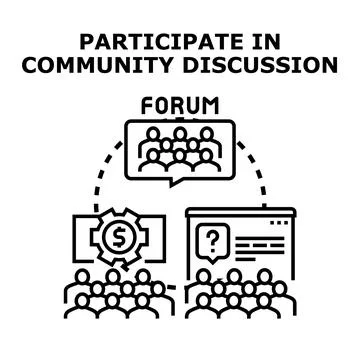 Community discussion forum concept vector illustration Stock Illustration