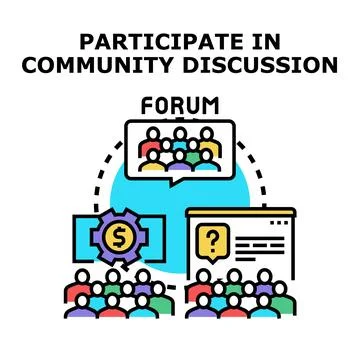 Community discussion forum concept vector illustration Stock Illustration