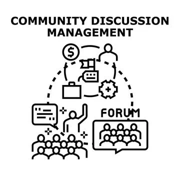 Community discussion management concept engaging members online Stock-Illustration
