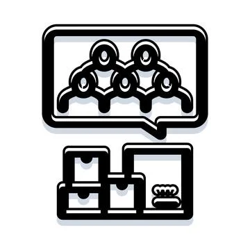 Community discussion planning project and supply management Stock Illustration