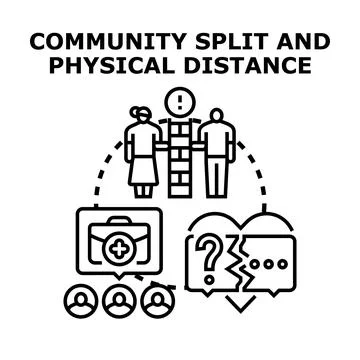 Community division causing social exclusion and communication breakdown Stock Illustration