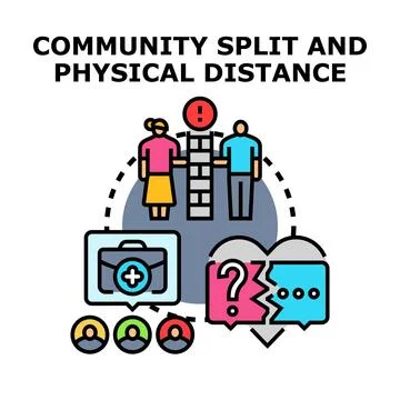 Community division causing social exclusion and communication breakdown Stock Illustration