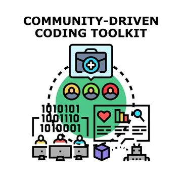 Community driven coding toolkit concept illustration for development Stockillustratie