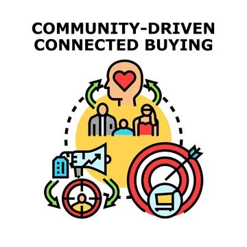 Community driven connected buying concept vector illustration Illustrazione stock