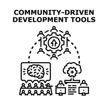 Community driven development tools concept vector Stock Illustration