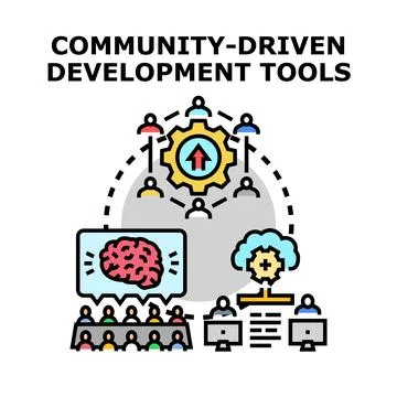 Community driven development tools concept vector Stockillustratie