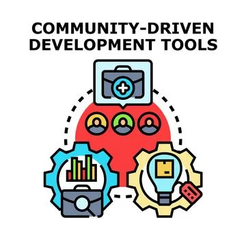 Community driven development tools vector concept Stock Illustration