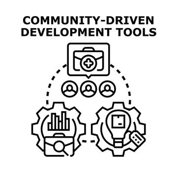 Community driven development tools vector concept Stock Illustration