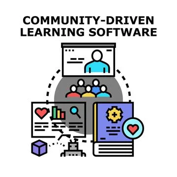 Community driven learning platform transforming education with software 库存插图
