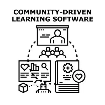 Community driven learning platform transforming education with software Stock-Illustration