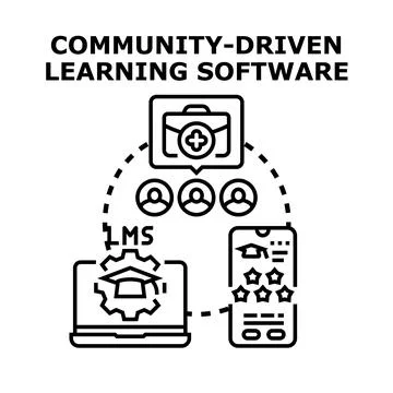 Community driven learning software system for education technology 스톡 일러스트