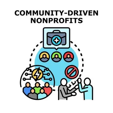 Community driven nonprofits developing social support initiatives 库存插图