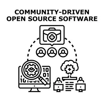 Community driven open source software development 스톡 일러스트