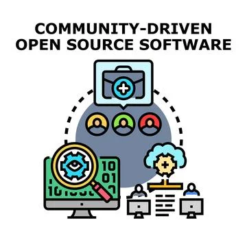 Community driven open source software development 스톡 일러스트