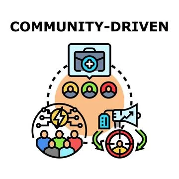 Community driven project development and collaboration vector concept Stock Illustration