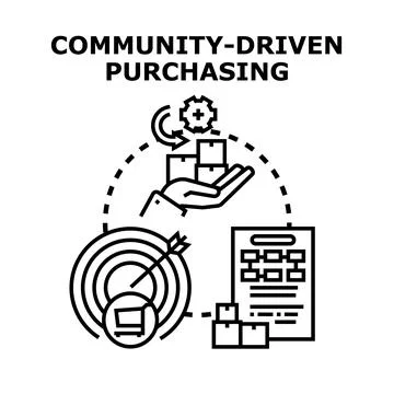 Community driven purchasing process concept illustration Stock Illustration