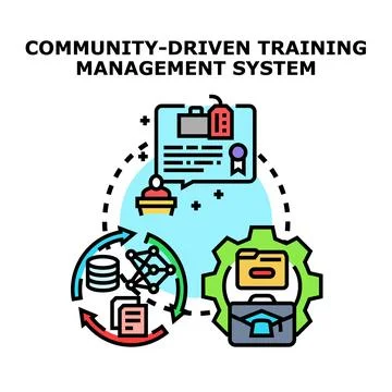 Community driven training management system concept Stockillustratie