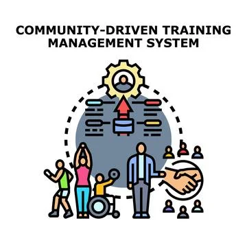 Community driven training management system process Illustrazione stock