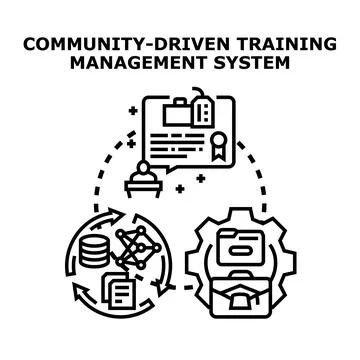 Community driven training management system concept 库存插图