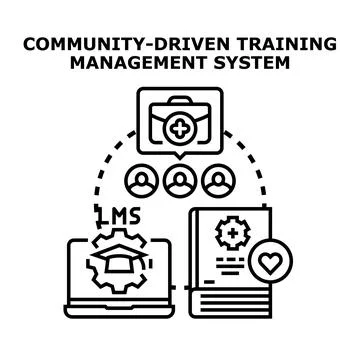 Community driven training management system concept Stock Illustration
